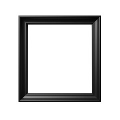 Black square picture frame isolated on transparent background, PNG available