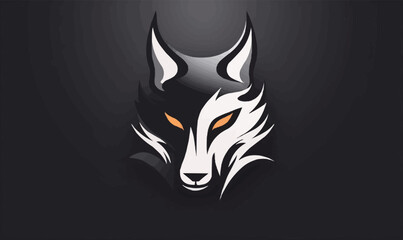 wolf head logo symbol vector logotype design icon abstract minimal mascot - obrazy, fototapety, plakaty