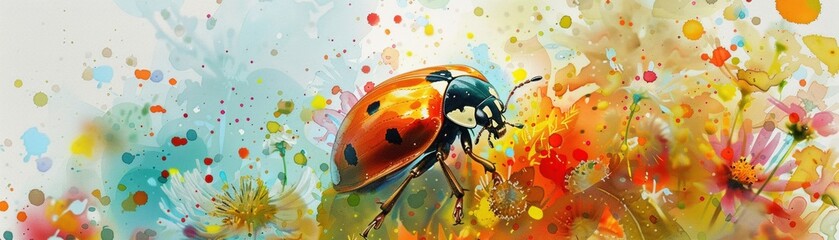 Spittlebug depicted through abstract sketches light watercolor with a touch of realism