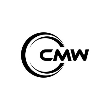CMW letter logo design in illustration. Vector logo, calligraphy designs for logo, Poster, Invitation, etc.