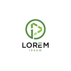 Industrial Waste Reuse, Reduce, Recycle combined with letter P logo design with modern style