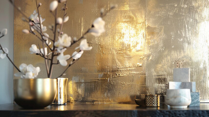 Incorporating a touch of elegance with subtle hints of metallic gold. - obrazy, fototapety, plakaty