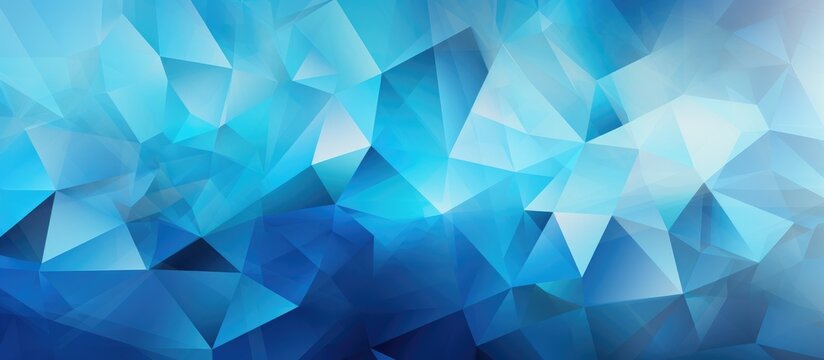 Blue geometric design made of triangles for business projects.