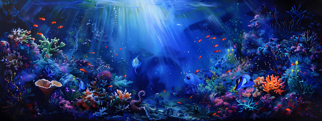 Obraz na płótnie Canvas Luminous Depths: The Enchanted Underwater Realm