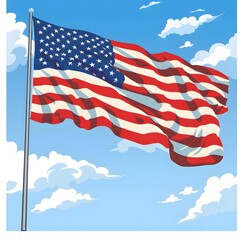 Fototapeta premium American Flag, Memorial Day or 4th of July