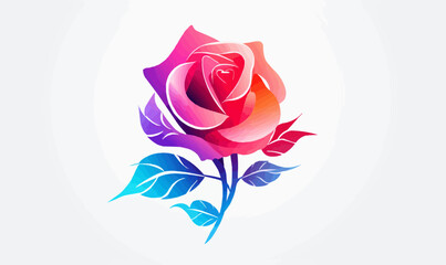 rose silhouette colorful vector design logo illustration beautiful decoration