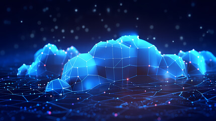 Fototapeta premium Cloud computing background, realizing cloud storage