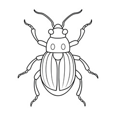 Beetle illustration coloring page for kids  