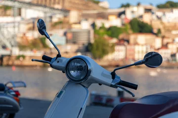 Foto op Plexiglas scooter whit beautiful background © Reipert