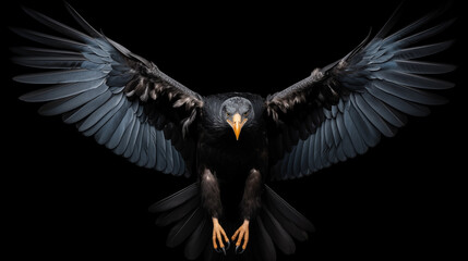 Bald Eagle flying isolated on black background. Freedom concept.