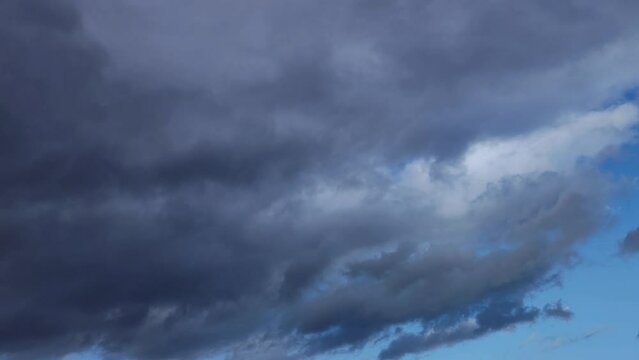 Cloud transforms into a thundercloud and then becomes white again with lots of light