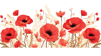Wild poppy flowers header for any decorations