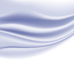 Satin waves texture abstract background with light creamy blue color, realistic vector illustration