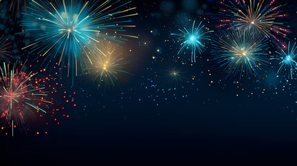 Naklejka premium Fireworks background for celebration, holiday celebration concept