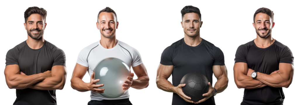 Fitness trainers, isolated on white and png