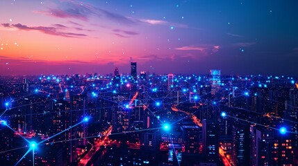A futuristic smart city powered by 5G and IoT device