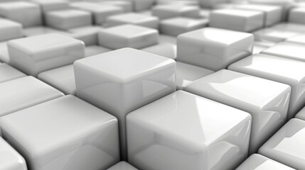 Stack of White Cubes in Formation