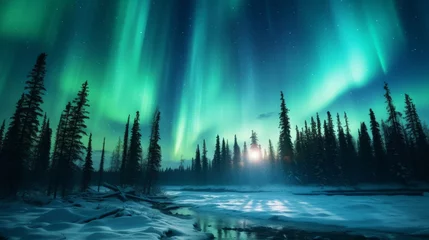 Photo sur Plexiglas Europe du nord Ethereal northern lights dancing in the sky