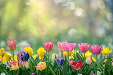 Spring background with empty copy space Generative Ai 