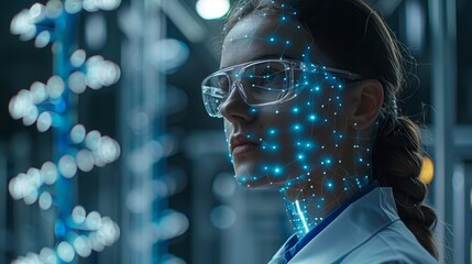 Fototapeta premium A high-tech lab showcasing groundbreaking advancements in artificial intelligence