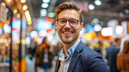 A marketing expert attending international trade shows