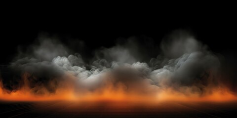 Vibrant Orange Smoke Billowing From Black and White Musical Stage Generative AI