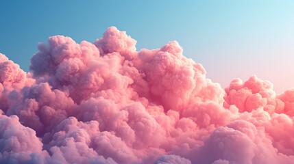 Close up view of beautiful colorful clouds, sky background, cartoon style. Fluffy clouds, for game