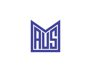 AUS logo design vector template