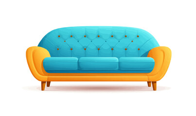 sofa vector flat minimalistic asset isolated illustration