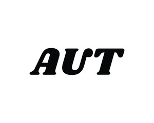 AUT logo design vector template