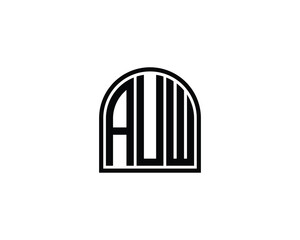 AUW Logo design vector template
