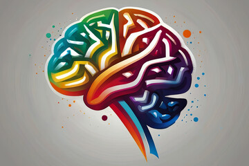 Brain exploding in colors. Mind blown imagery symbolizing creative inspiration. 