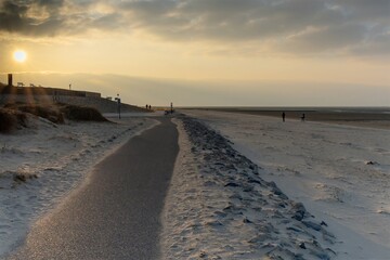 sunset on the cuxhaven beach