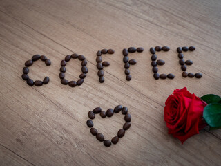 Love and coffee are very closely related. Love for coffee or coffee for love?​ - obrazy, fototapety, plakaty