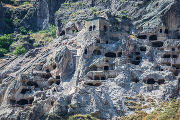 Vardzia cave monastery site on a slope of Erusheti Mountain, Georgia
