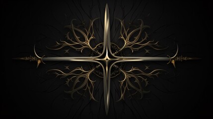 Abstract background highlights elegant metal blades. Gorgeous patterns unfold.