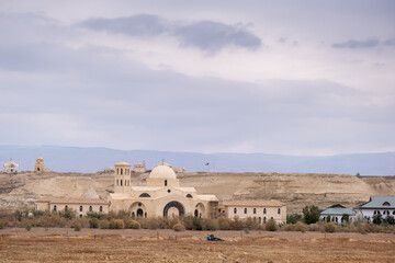 An Orthodox Church or monastery next to Qasr el Yahud on the Jordan River - 755792176