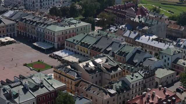 Beautiful Landscape Old Town Market Square Zamosc Aerial View Poland