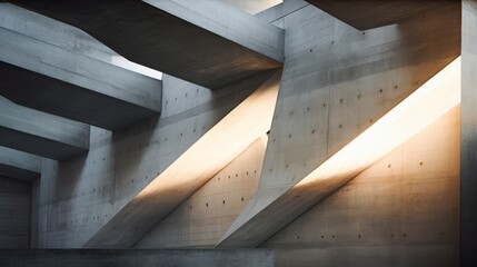 A closeup of brutalist concrete with dramatic lighting