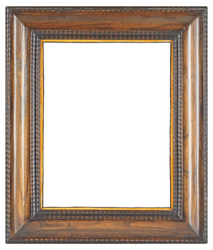 Lacquered wood picture frame in PNG format on a transparent background.