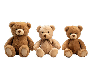 Collection set of teddy isolated on transparent background, transparency image, removed background