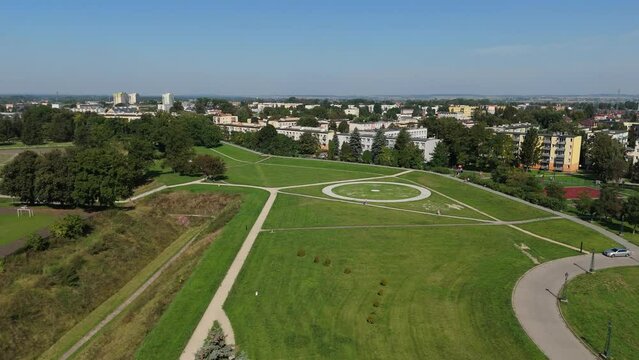Beautiful Panorama Fortress Old Town Zamosc Aerial View Poland