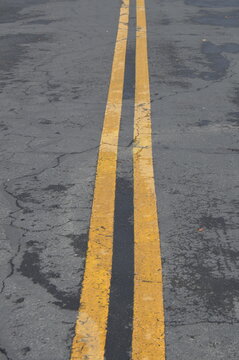Double Yellow Line  on Road