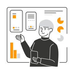 Business people presenting data vector illustration