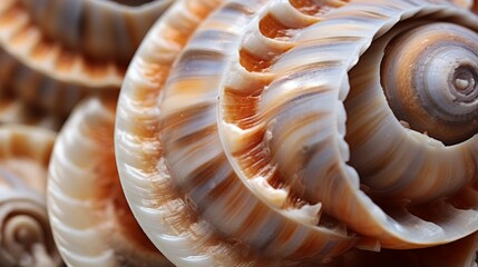 Mesmerizing hyper zoom into the texture of a seashell