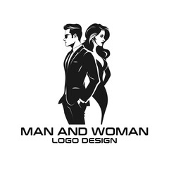 Obraz premium Man And Woman Vector Logo Design