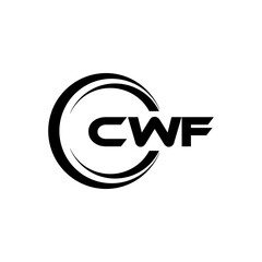 CWF letter logo design with white background in illustrator, cube logo, vector logo, modern alphabet font overlap style. calligraphy designs for logo, Poster, Invitation, etc.