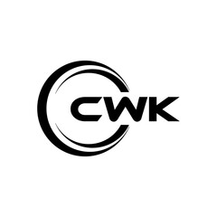 CWK letter logo design with white background in illustrator, cube logo, vector logo, modern alphabet font overlap style. calligraphy designs for logo, Poster, Invitation, etc. - obrazy, fototapety, plakaty