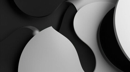 Abstract Monochrome Curves Intersecting in a Modern Art Concept