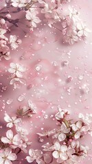 Obraz na płótnie Canvas pure white flowers on a pink background